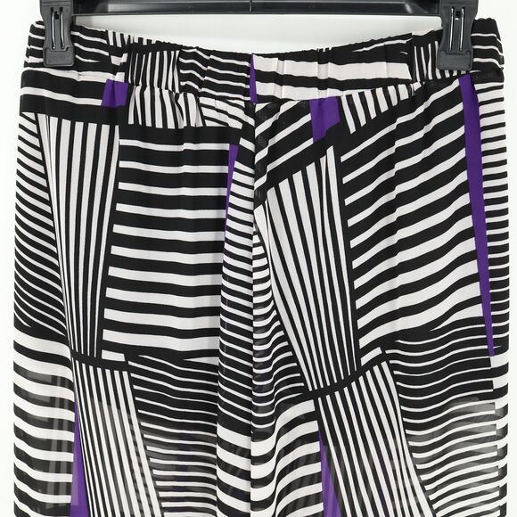 Bisou Bisou Pants Womens Medium Sheer Wide Leg Palazzo Lining Michele Bohbot - Picture 7 of 12